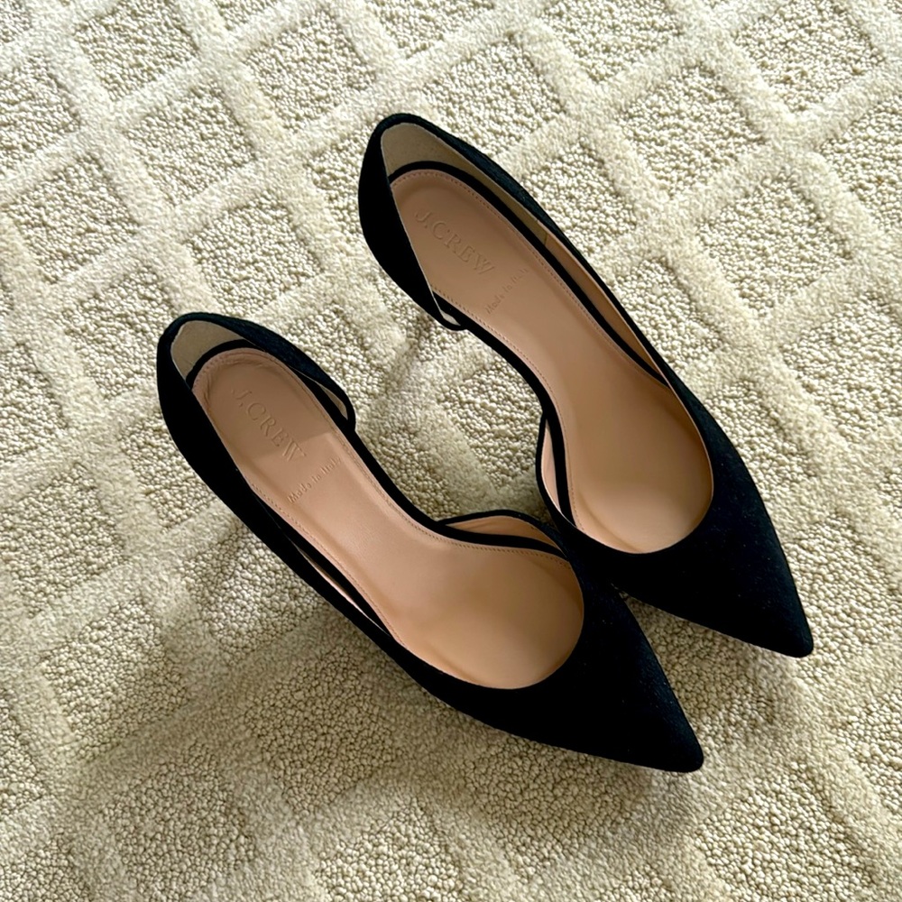 J. Crew Black Suede Heels